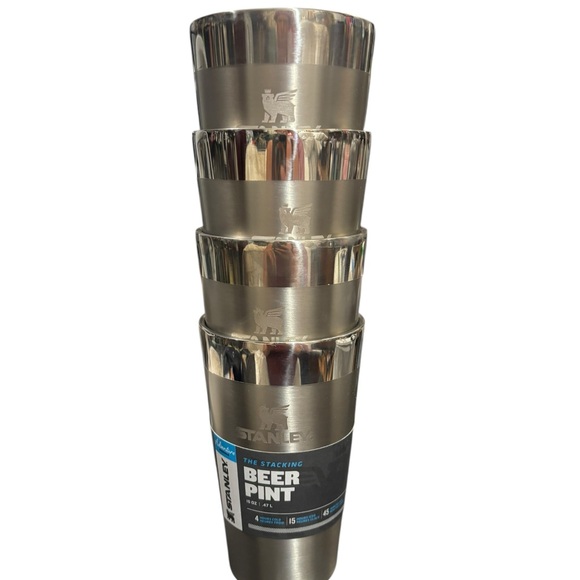 Stanley Stainless Steel stackable Beer Pint Glasses - Set of 4 - Picture 3 of 4